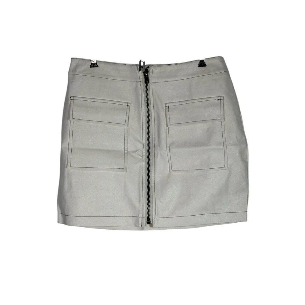 Wild Honey Faux Leather white Mini Skirt Size Medium